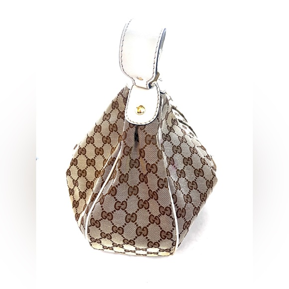Gucci Brown GG Canvas Sukey Shoulder Bag White Beige - Picture 4 of 9